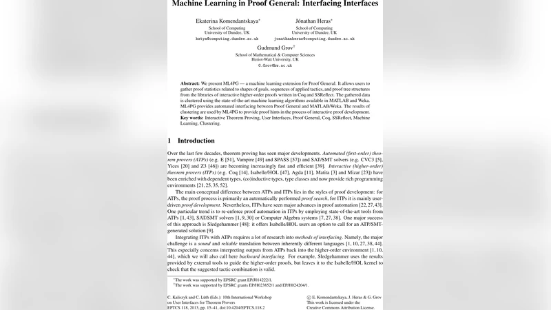 Machine Learning in Proof General: Interfacing Interfaces