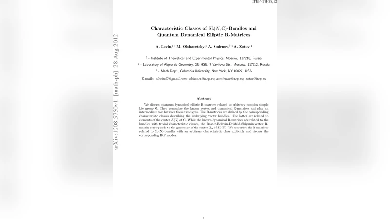 Characteristic Classes of SL(N)-Bundles and Quantum Dynamical Elliptic   R-Matrices