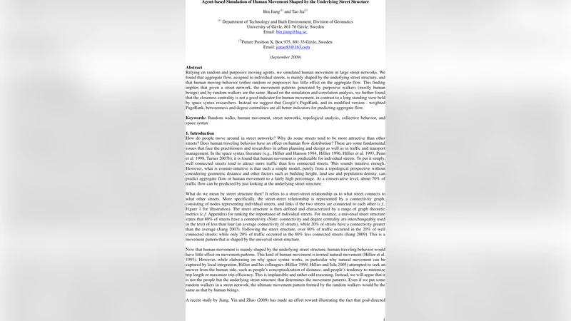 Agent-based Simulation of Human Movement Shaped by the Underlying Street   Structure