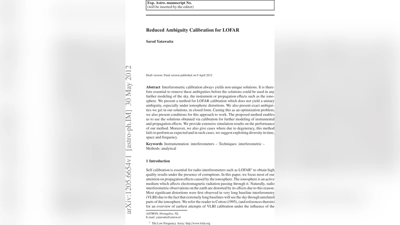 Reduced Ambiguity Calibration for LOFAR