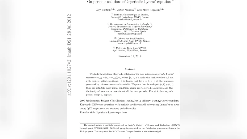 On periodic solutions of 2-periodic Lyness difference equations