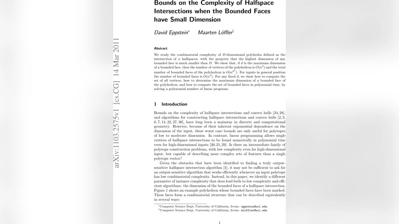 Bounds on the Complexity of Halfspace Intersections when the Bounded   Faces have Small Dimension