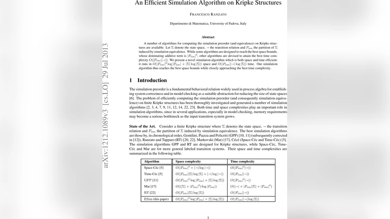 An Efficient Simulation Algorithm on Kripke Structures