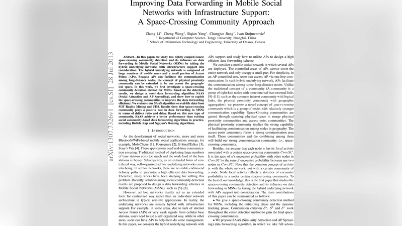 Improving Data Forwarding in Mobile Social Networks with Infrastructure   Support: A Space-Crossing Community Approach