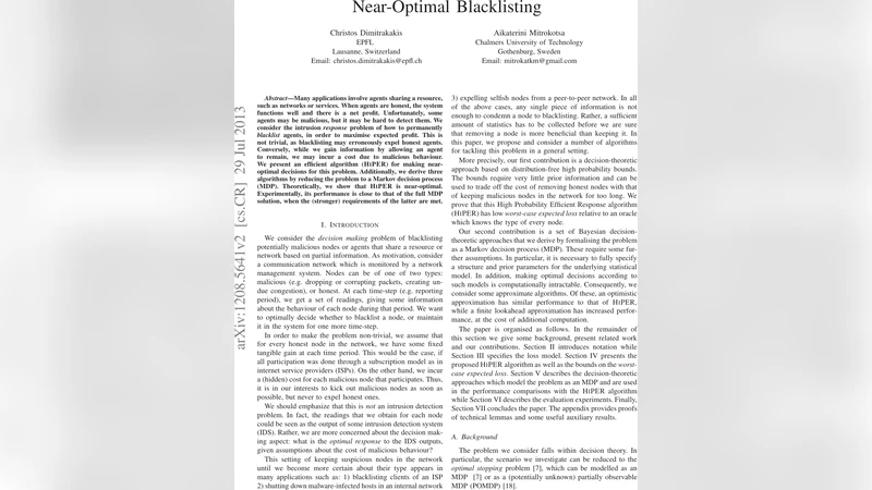 Near-Optimal Blacklisting