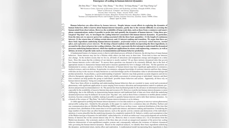 Emergence of scaling in human-interest dynamics