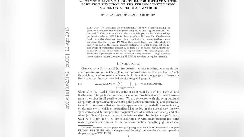 A polynomial-time algorithm for estimating the partition function of the   ferromagnetic Ising model on a regular matroid