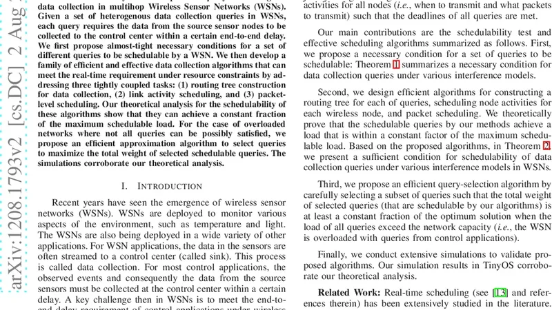 Real-time Data Collection Scheduling in Multi-hop Wireless Sensor   Networks