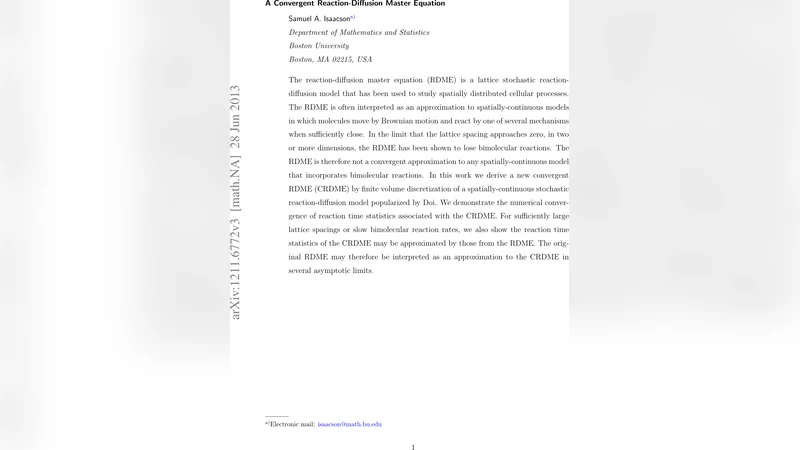 A Convergent Reaction-Diffusion Master Equation