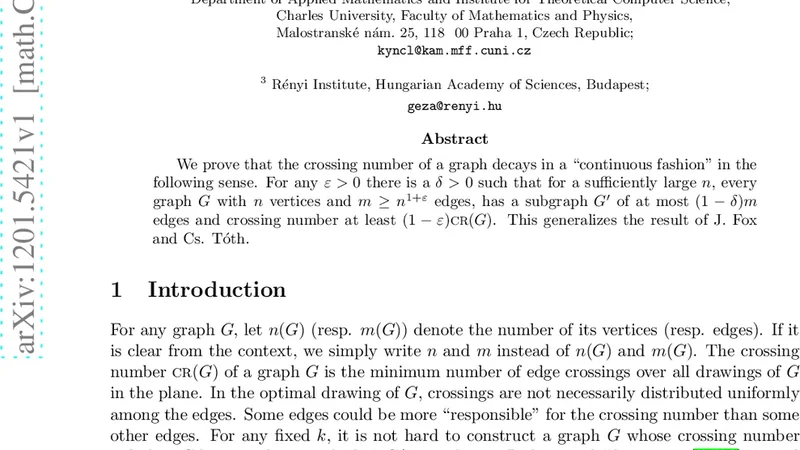 Improvement on the decay of crossing numbers