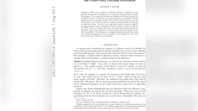 The Computable Universe Hypothesis