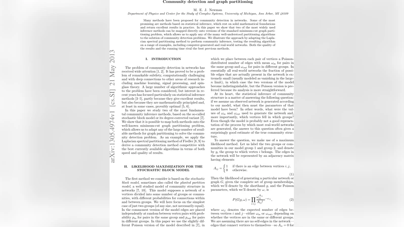 Community detection and graph partitioning