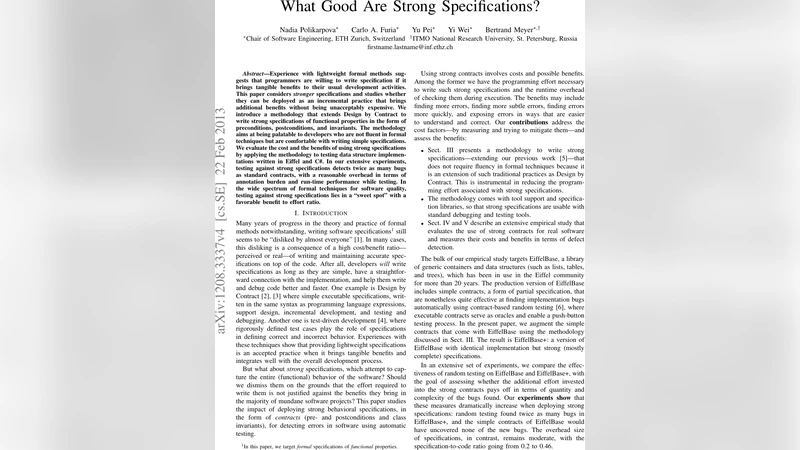 What Good Are Strong Specifications?