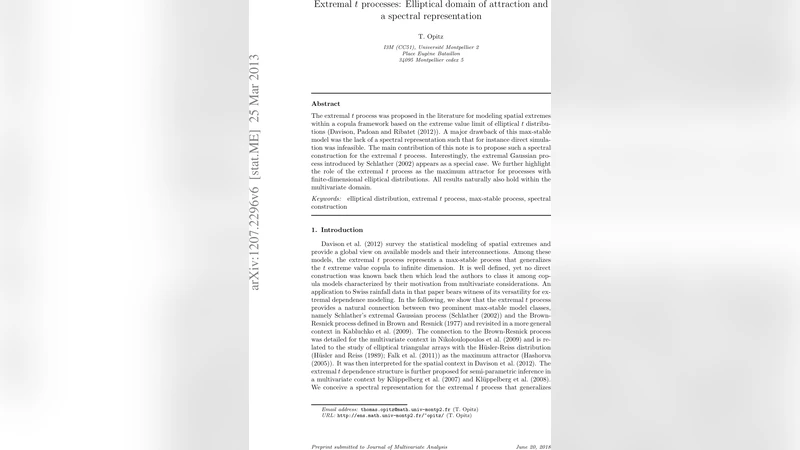 Extremal t processes: Elliptical domain of attraction and a spectral   representation