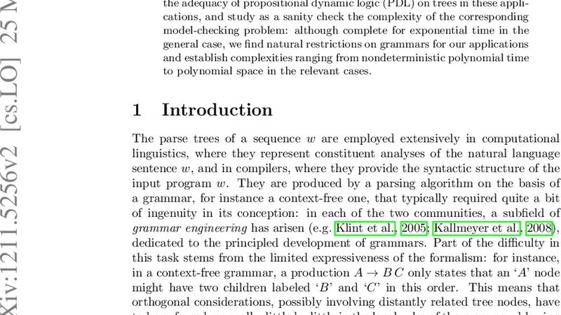 Model Checking Parse Trees