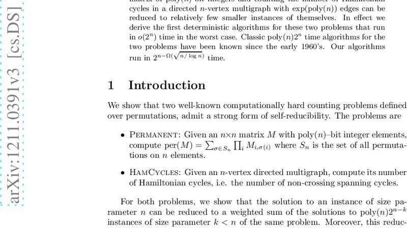 Below All Subsets for Some Permutational Counting Problems