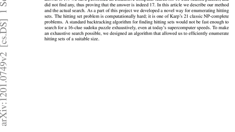 There is no 16-Clue Sudoku: Solving the Sudoku Minimum Number of Clues   Problem