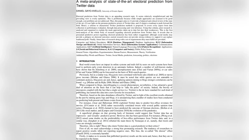 A meta-analysis of state-of-the-art electoral prediction from Twitter   data