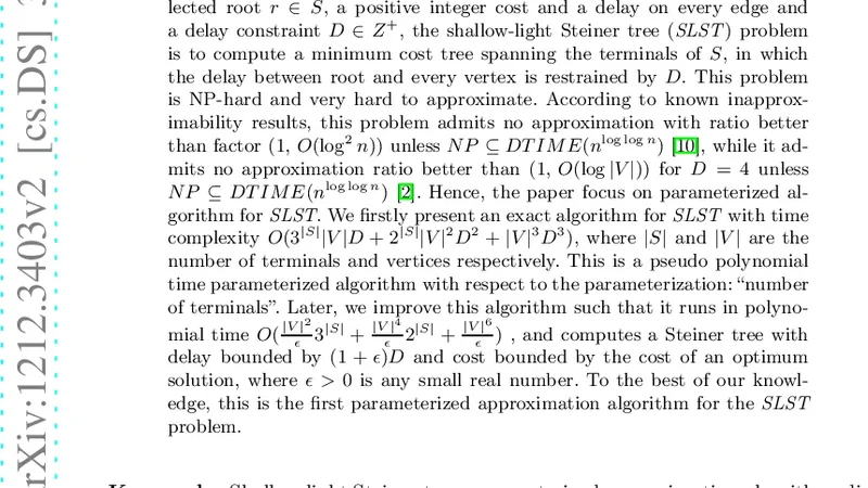 A Parameterized Approximation Algorithm for The Shallow-Light Steiner   Tree Problem