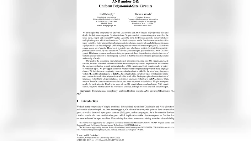AND and/or OR: Uniform Polynomial-Size Circuits