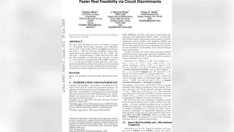 Faster Real Feasibility via Circuit Discriminants