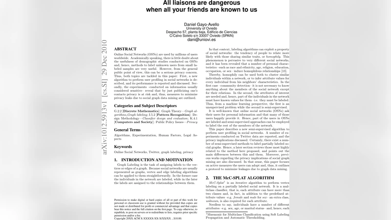 All liaisons are dangerous when all your friends are known to us