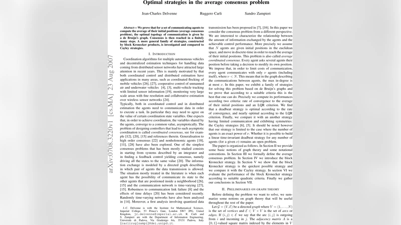 Optimal strategies in the average consensus problem