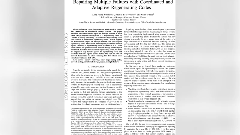 Repairing Multiple Failures with Coordinated and Adaptive Regenerating   Codes