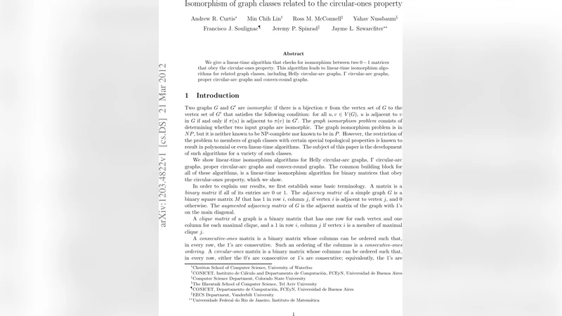 Isomorphism of graph classes related to the circular-ones property