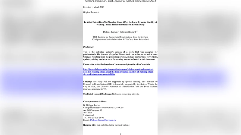 To what extent does not wearing shoes affect the local dynamic stability   of the gait? Effect size and intra-session repeatability