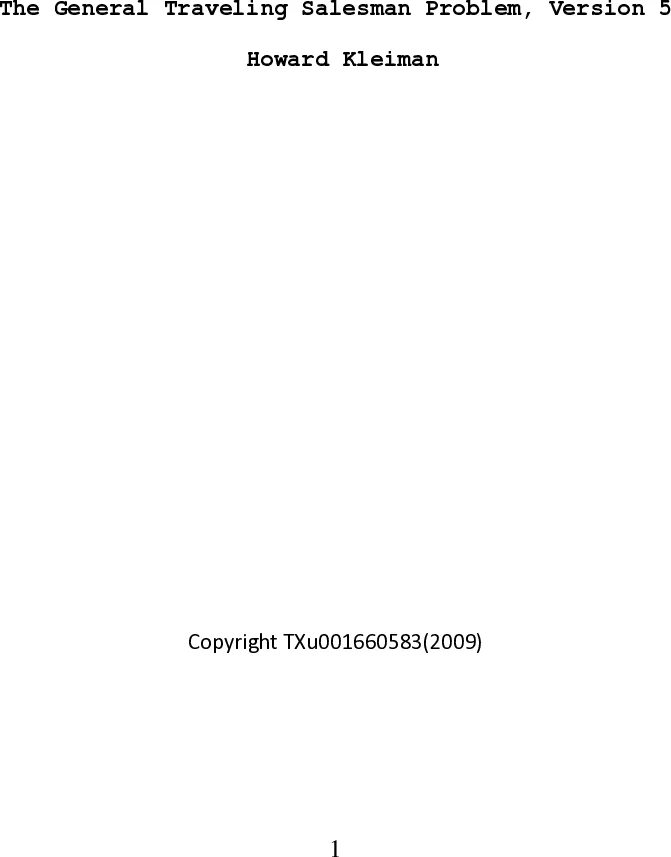 The General Traveling Salesman Problem, Version 5