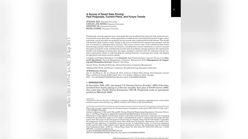 A Survey of Smart Data Pricing: Past Proposals, Current Plans, and   Future Trends