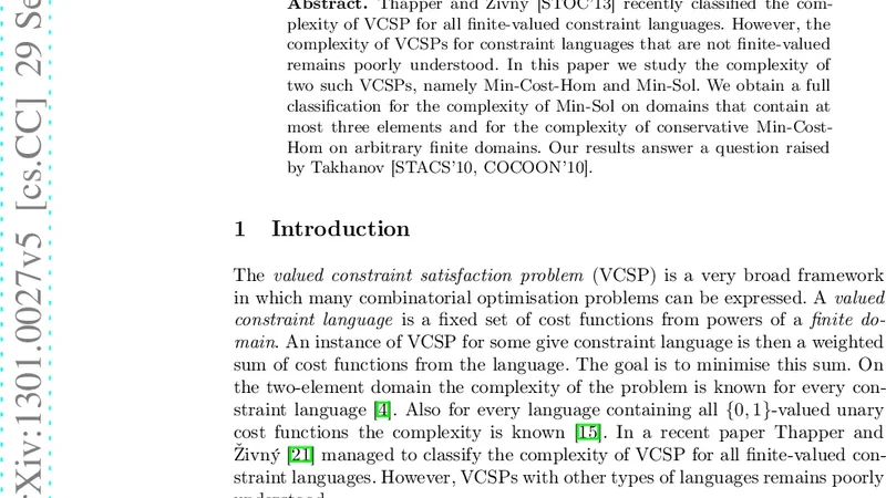 Three-Element Min-Sol and Conservative Min-Cost-Hom