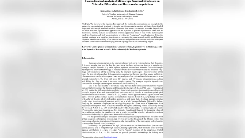 Coarse-Grained Analysis of Microscopic Neuronal Simulators on Networks:   Bifurcation and Rare-events computations
