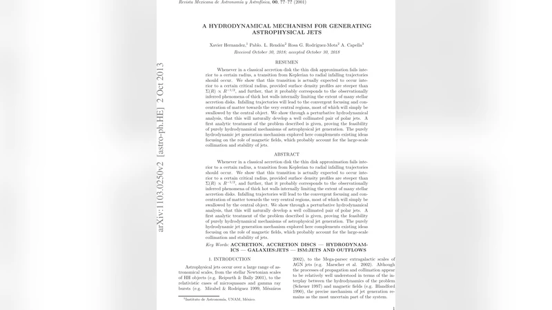 A Hydrodynamical Mechanism for Generating Astrophysical Jets