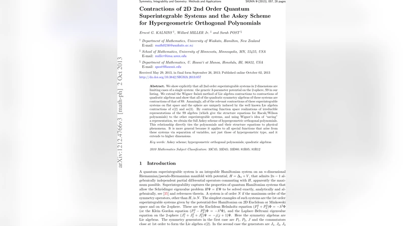 Contractions of 2D 2nd Order Quantum Superintegrable Systems and the   Askey Scheme for Hypergeometric Orthogonal Polynomials