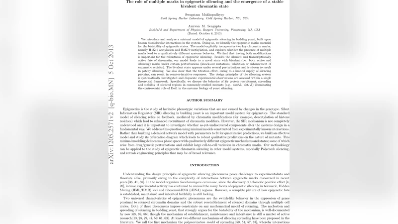 The role of multiple marks in epigenetic silencing and the emergence of   a stable bivalent chromatin state