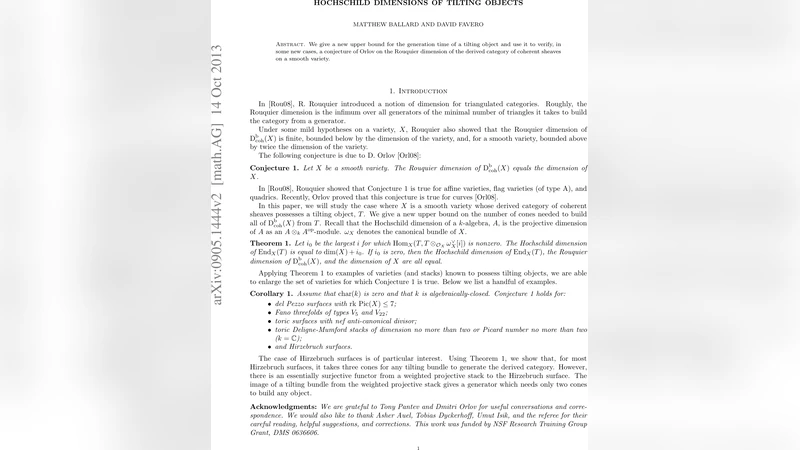 Hochschild dimensions of tilting objects
