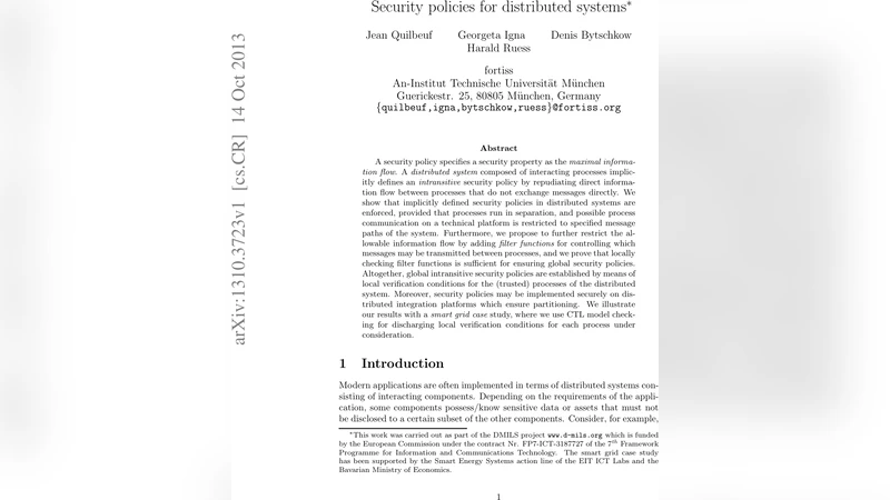 Security policies for distributed systems
