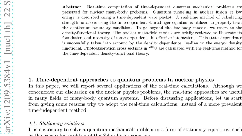 Real-time calculations of many-body dynamics in quantum systems