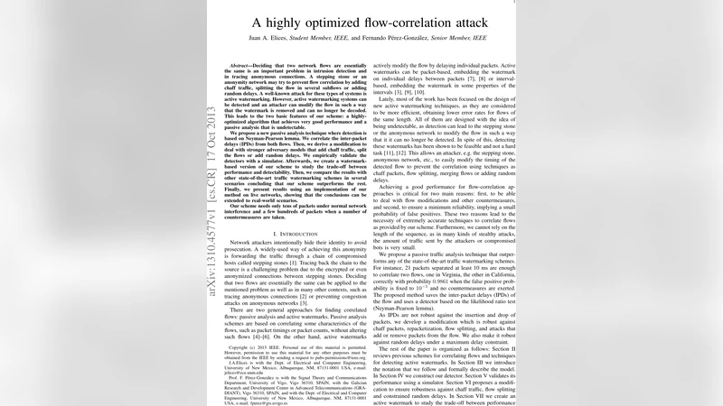 A highly optimized flow-correlation attack