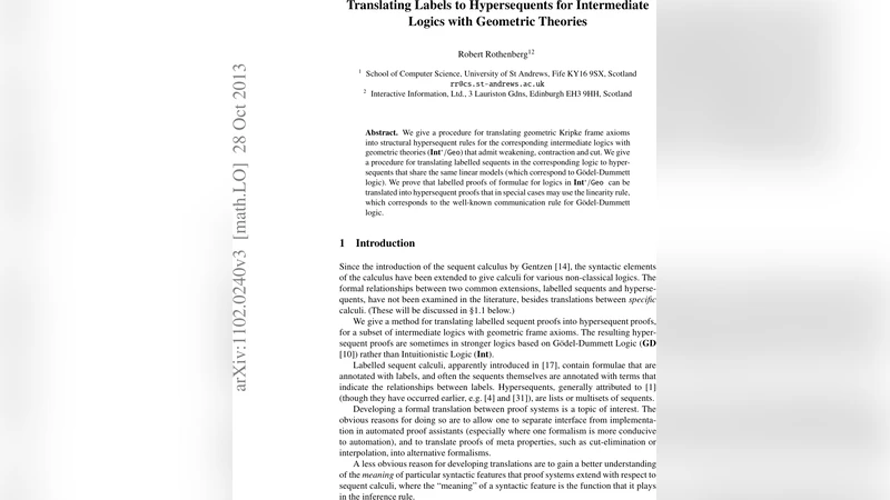 Translating Labels to Hypersequents for Intermediate Logics with   Geometric Kripke Semantics