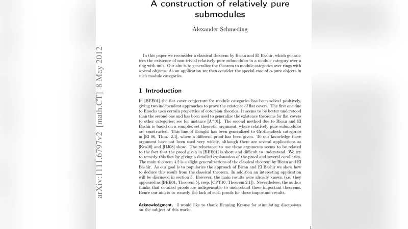 A construction of relatively pure submodules
