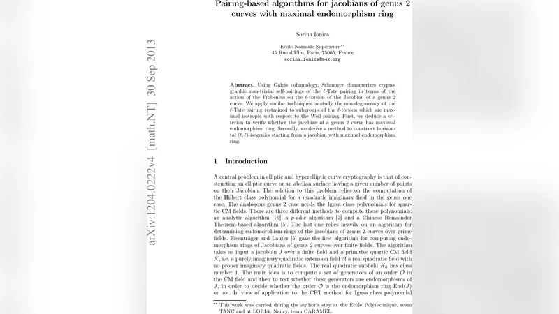 Pairing-based algorithms for jacobians of genus 2 curves with maximal   endomorphism ring