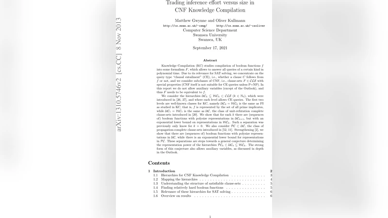 Trading inference effort versus size in CNF Knowledge Compilation