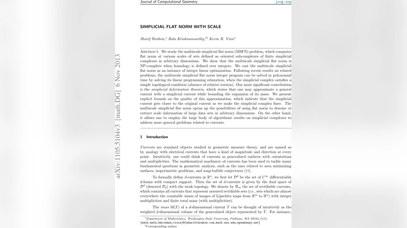Simplicial Flat Norm with Scale