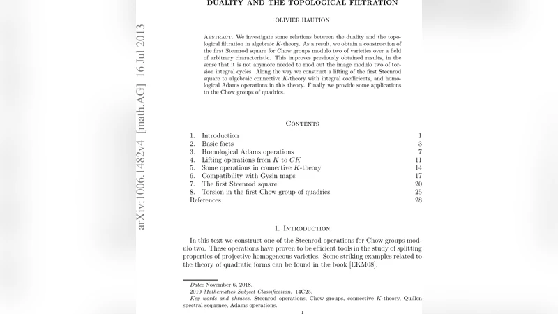 Duality and the topological filtration