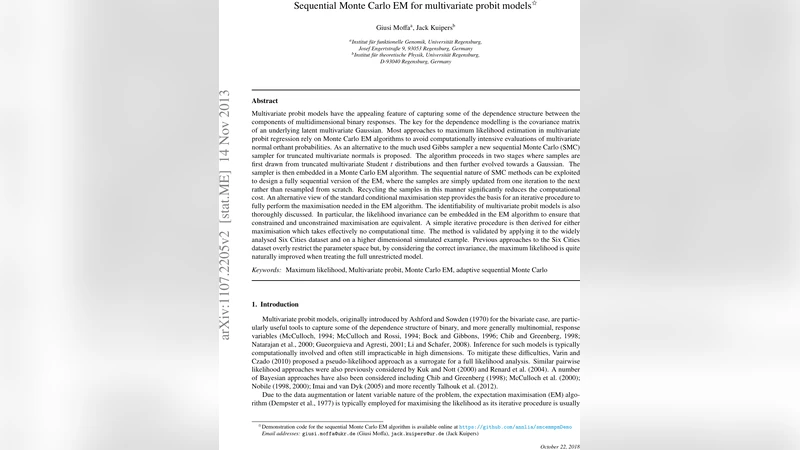 Sequential Monte Carlo EM for multivariate probit models