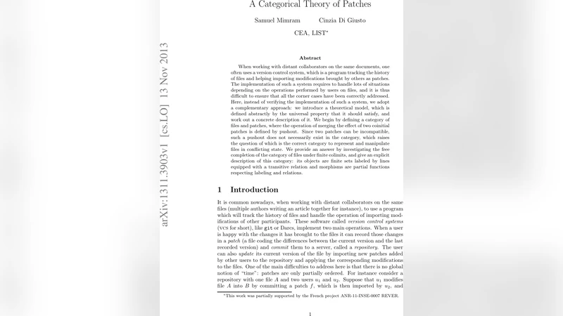 A Categorical Theory of Patches