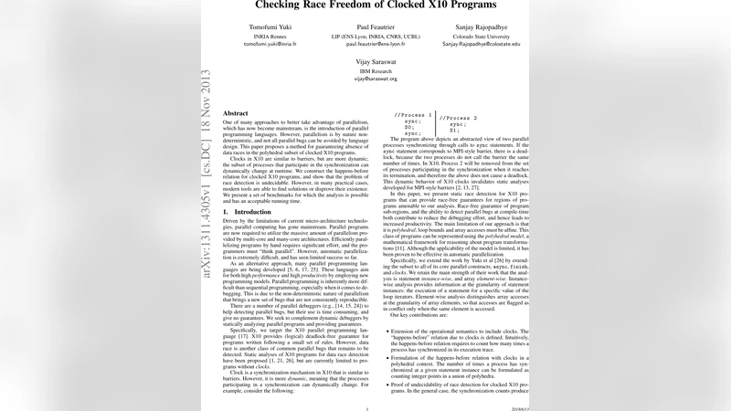 Checking Race Freedom of Clocked X10 Programs